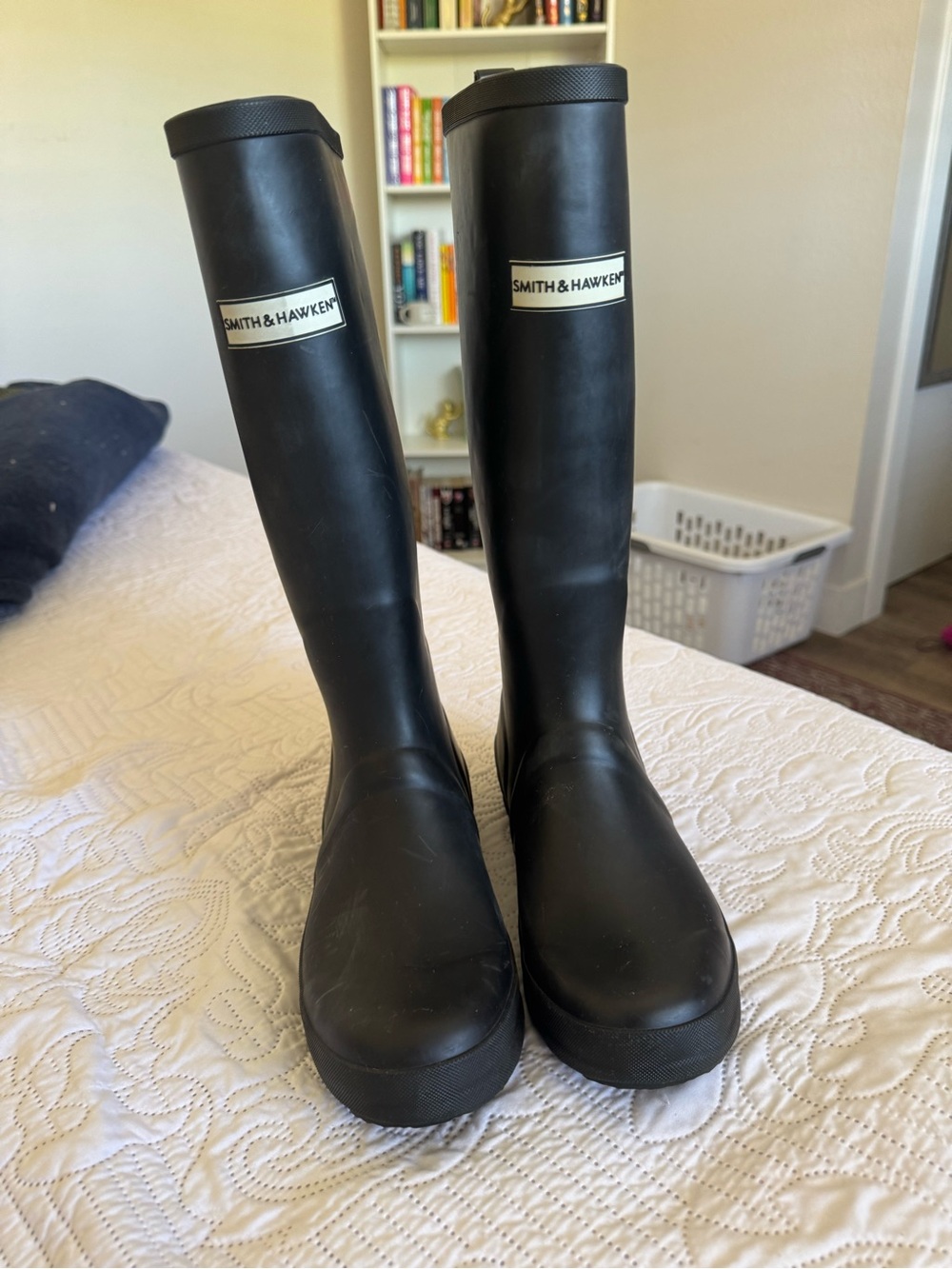Smith & Hawken Black Tall Rubber Rain Boots